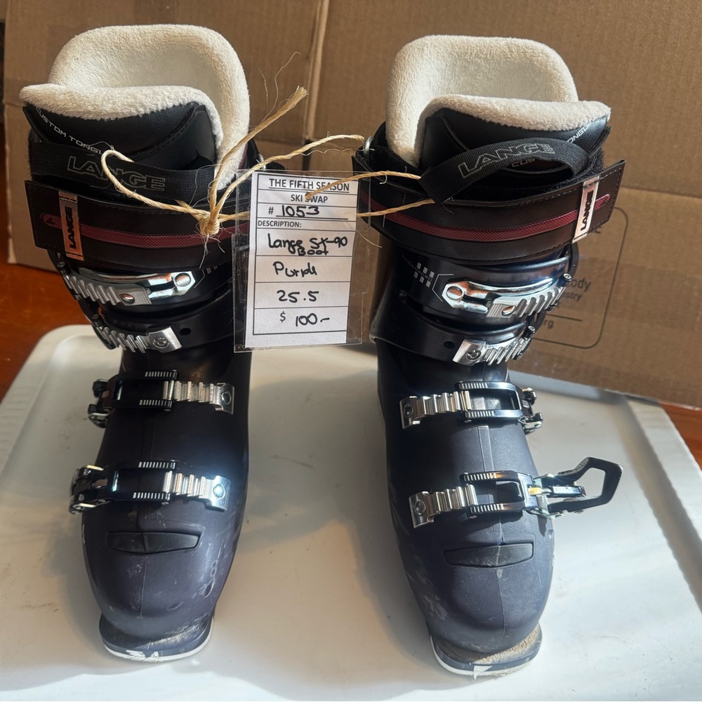 Lange Black Ski Boots with Metallic Highlights